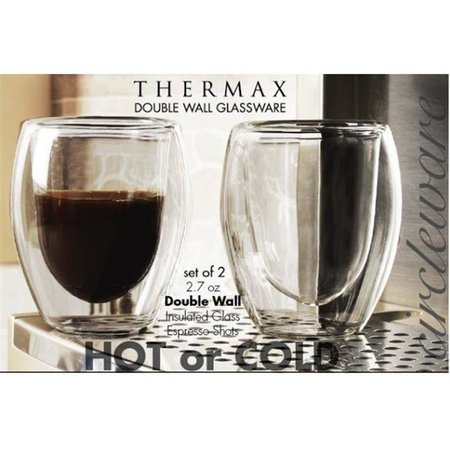 CIRCLEWARE Circleware 92052 2.7 oz Thermax Double Wall Insulated Glass Espresso Shots - Set of 4 92052